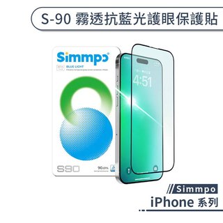 Simmpo iPhone 霧透抗藍光護眼保護貼 17 16 15 14 13 Pro Max Air e Plus