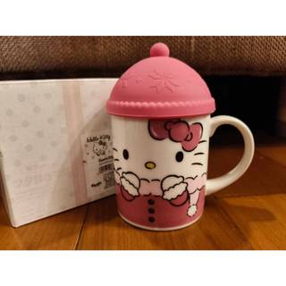 日本 Hello Kitty 2018年 冬季 帽子 矽膠杯蓋 陶瓷 馬克杯 有原盒