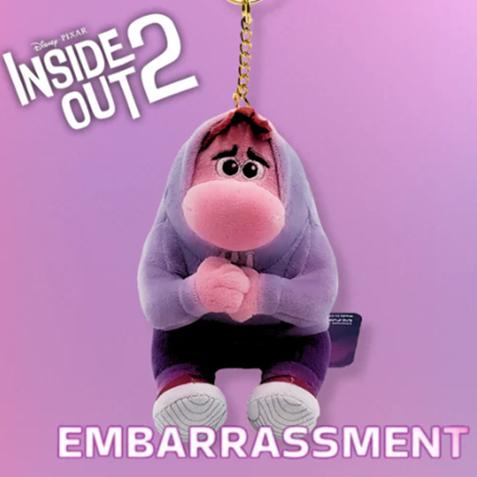 VL00735 腦筋急轉彎2 阿羞鑰匙圈 捏捏球 毛絨娃娃公仔 吊飾 鑰匙圈 包包掛件