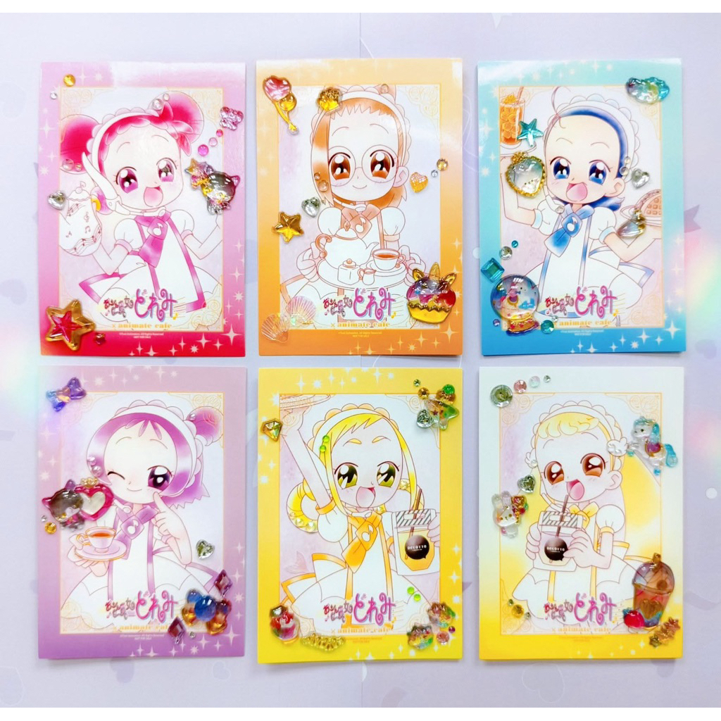 安利美特咖啡廳聯動 小魔女Doremi 小花 音符 正比特典寫真相卡 Q比寫真相卡 立繪紙杯墊 妹尾愛子 小愛閃亮亮徽章