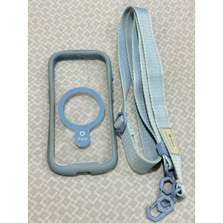 iFace iPhone 15 pro Magsafe 寶寶藍手機殼+同系列手機背帶