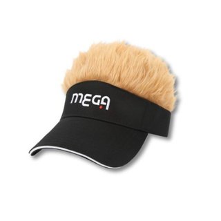 【海夫健康生活館】MEGA GOLF 防寒&造型 日本款潮流假髮帽 黑帽金髮(MG-201)