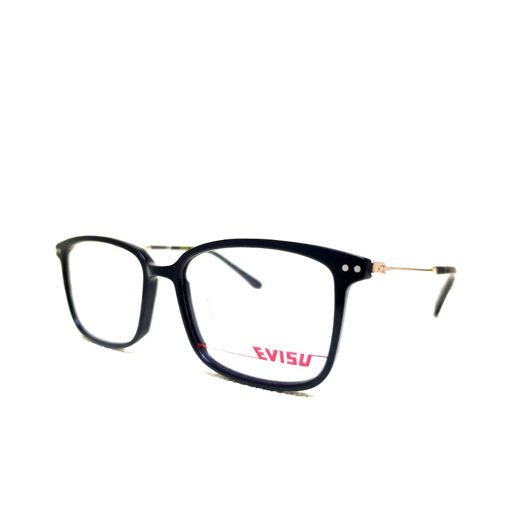 EVISU 日本福神 時尚潮流 亞洲版 時尚復古 輕量化 黑色鏡面 鉚釘造型 金色細緻鏡腳 字體LOGO 光學眼鏡