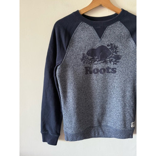 正版 Roots 經典款 大Logo字母 深藍 長袖 上衣