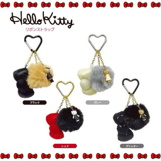 現貨 日本進口正版授權 長腿KITTY 蝴蝶結絨毛吊飾-HELLO KITTY 三麗鷗 SANRIO