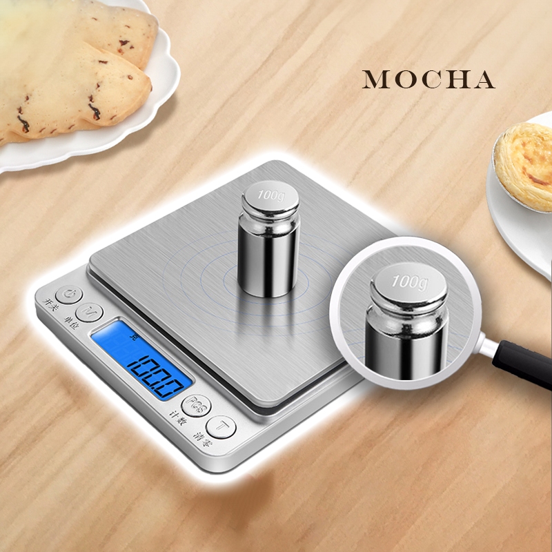 Mocha♡電子秤贈托盤2入 精密電子秤 磅秤 不鏽鋼電子秤 料理秤 電子磅秤 迷你電子秤 咖啡秤 咖啡電子秤 烘焙