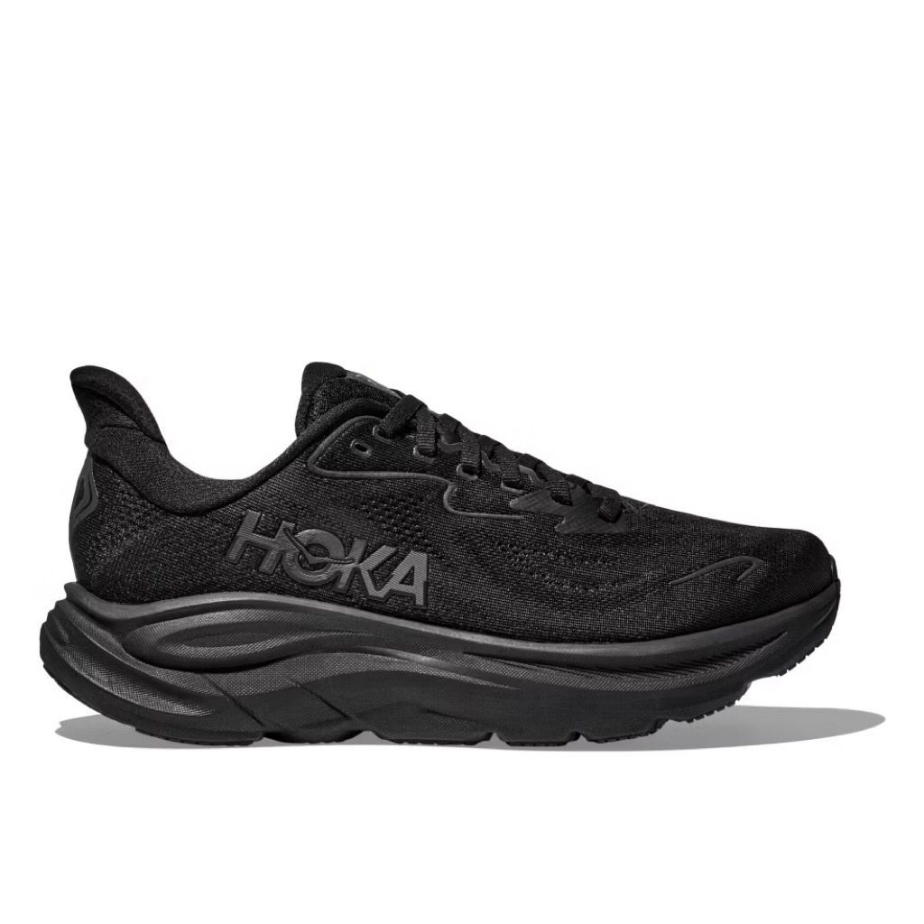 JR - HOKA 男女款 黑色Clifton 10 WIDE 跑鞋