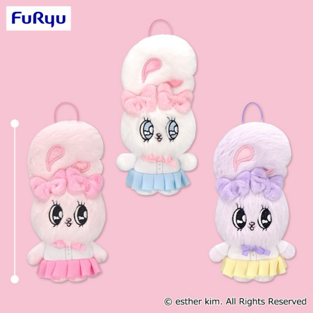 ❤Lika小舖❤C艾絲樂小兔 日本帶回全新正版現貨 Esther Bunny景品玩偶布偶娃娃吊飾 毛絨絨兔子 學生制服