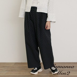 Samansa Mos2 可愛圓點圖案鬆緊腰長褲(0F000669910)