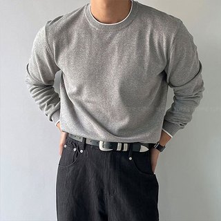 正韓SUPIMA棉假兩件式半合身長袖針織上衣 4色 YUPPIE 預購商品 1006