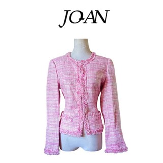 都會品牌~【Joan瓊安】桃紅色小香風粗花呢外套~MH-2