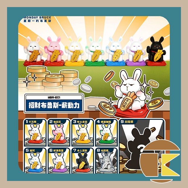 【補貨中】 MBR-E01 招財布魯斯 薪動力 盲盒 盒玩 一中盒8入 公仔 玩具 愛蛋客