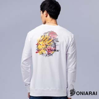 BLUE WAY 鬼洗 ONIARAI - 男款 經典日式松樹雲朵大學長TEE(白)