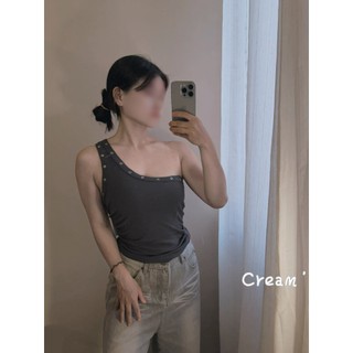 cream’♡ 預購 實拍 美式鐵洞針織背心 四色