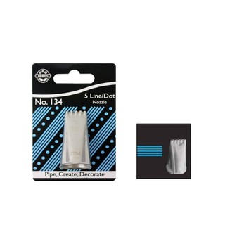 英國 JEM Nozzle - 5 Line / Dot Large Tube #134 五孔 花嘴 新品