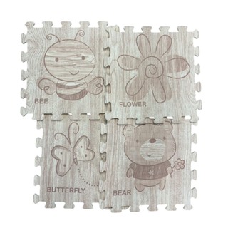 【PMU必美優】 EVA仿木紋卡通小巧拚地墊4片組 超商取貨 台灣製造 EVA Wooden Design Mat