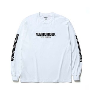NEIGHBORHOOD 胸前LOGO 背銀座字體長T 長袖 白色 NBHD-11 [台灣現貨]