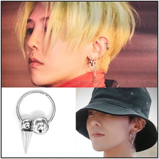 🔺現貨🔺 韓國進口 BIG BANG GD 權志龍 G-Dragon 同款尖錐圓球圓環耳環 耳扣 穿刺耳環 耳夾式耳環