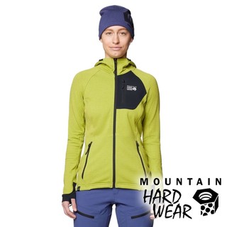 【Mountain Hardwear】Polartec Power Grid女連帽保暖外套『綠樹蟒/黑』2104821