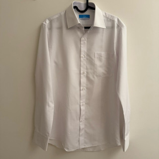 SHIRT'S HOUSE 襯衫工房 白色斜紋緹花合身長袖襯衫 38 近全新