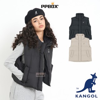 KANGOL 袋鼠 女款寬鬆版型 保暖背心 【65521481】 時尚 鋪棉 背心 保暖穿搭 衣服 外套 上衣