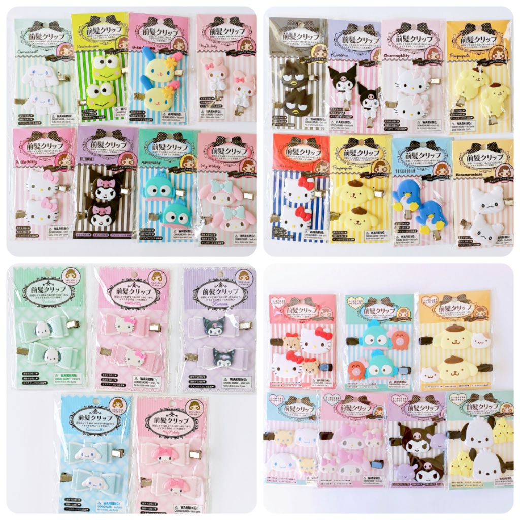 「現貨附發票」日本 三麗鷗 髮夾 髮飾 花小兔 劈啪夾 Hello kitty 瀏海夾 美樂蒂 漢頓 BTS