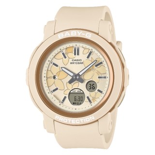 CASIO 卡西歐 BABY-G BGA-290FL-4A 精緻花朵閃耀水晶雙顯腕錶 黃 41.5mm