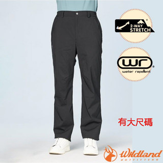 【荒野 WildLand】男 保暖彈性防潑 長褲 PILE 運動褲 休閒長褲 機能褲 防風褲 W2308