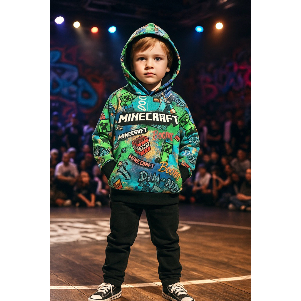衣斯坦寶｜歐美正版 麥塊 當個創世神 8-16y Minecraft 兒童 連帽 上衣 長袖 衣服 苦力怕 我的世界