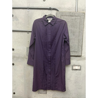 Max Mara 義大利品牌 紫色 二手九成新 長袖 鈕扣 長版襯衫 洋裝 MADE IN ITALY 女裝