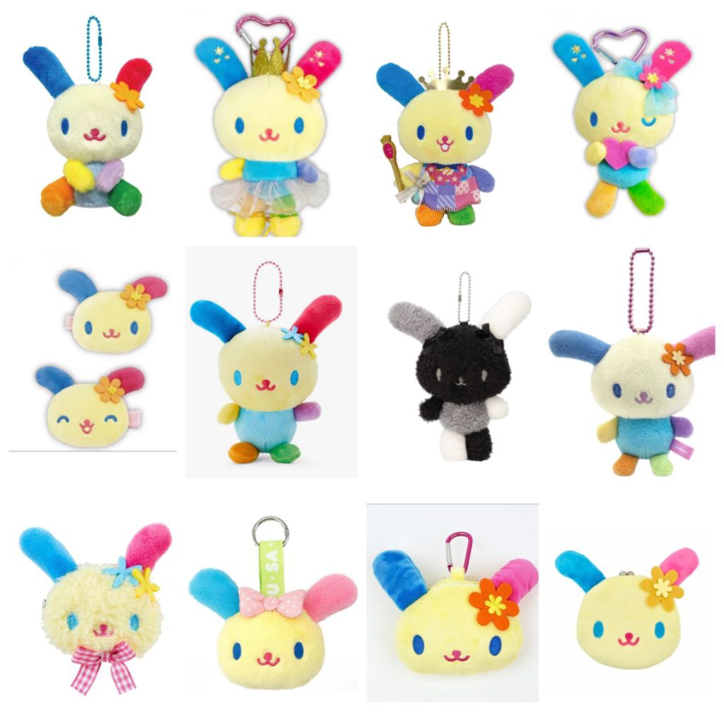 「現貨附發票」日本 三麗鷗 花小兔 Usahana 小物 吊飾 愛心扣 娃娃 毛毛髮夾 口金包 手機鏈 公仔筆 購物袋