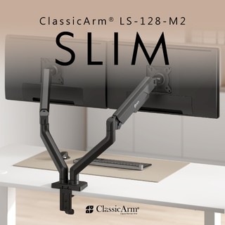 瑞米 Raymii SLIM系列 LS-128-M2 氣壓式雙螢幕支架 35吋 12KG 螢幕架 螢幕伸縮懸掛支架