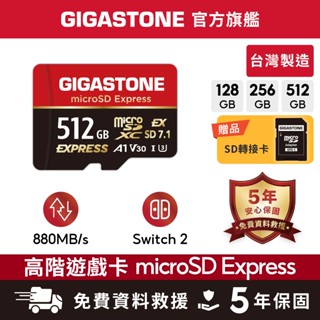 【GIGASTONE】Express 高階遊戲記憶卡 512G/256G/128GB｜Switch2/臺灣製造/資料救援