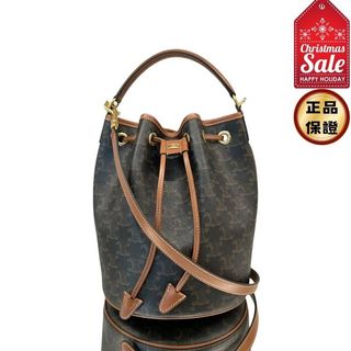 Celine 116882 凱旋門老花 Clara 水桶包 黃褐色