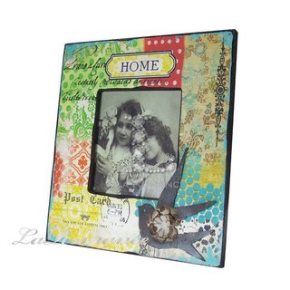 典雅印花復古木製相框 ♡HOME♡