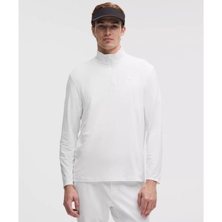 lululemon logo long sleeve half zip M號 白色 全新 附吊牌
