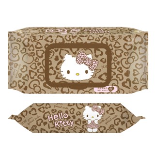 濕紙巾-【Hello Kitty】80抽純水濕紙巾有蓋(豹紋款)