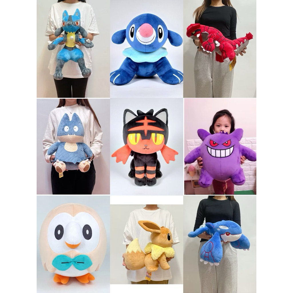 寶可夢娃娃正版卡比獸皮卡丘小火龍路卡利歐伊布快龍可達鴨妙蛙種子超夢洛奇亞炎兔兒夢幻耿鬼噴火龍乘龍淚眼蜥布魯 雷丘 敲音猴