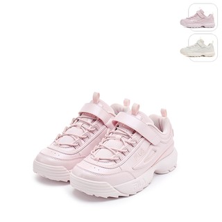 【FILA】大童款 KIDS DISRUPTOR 復古鋸齒老爹鞋-粉 3-J143Z-650
