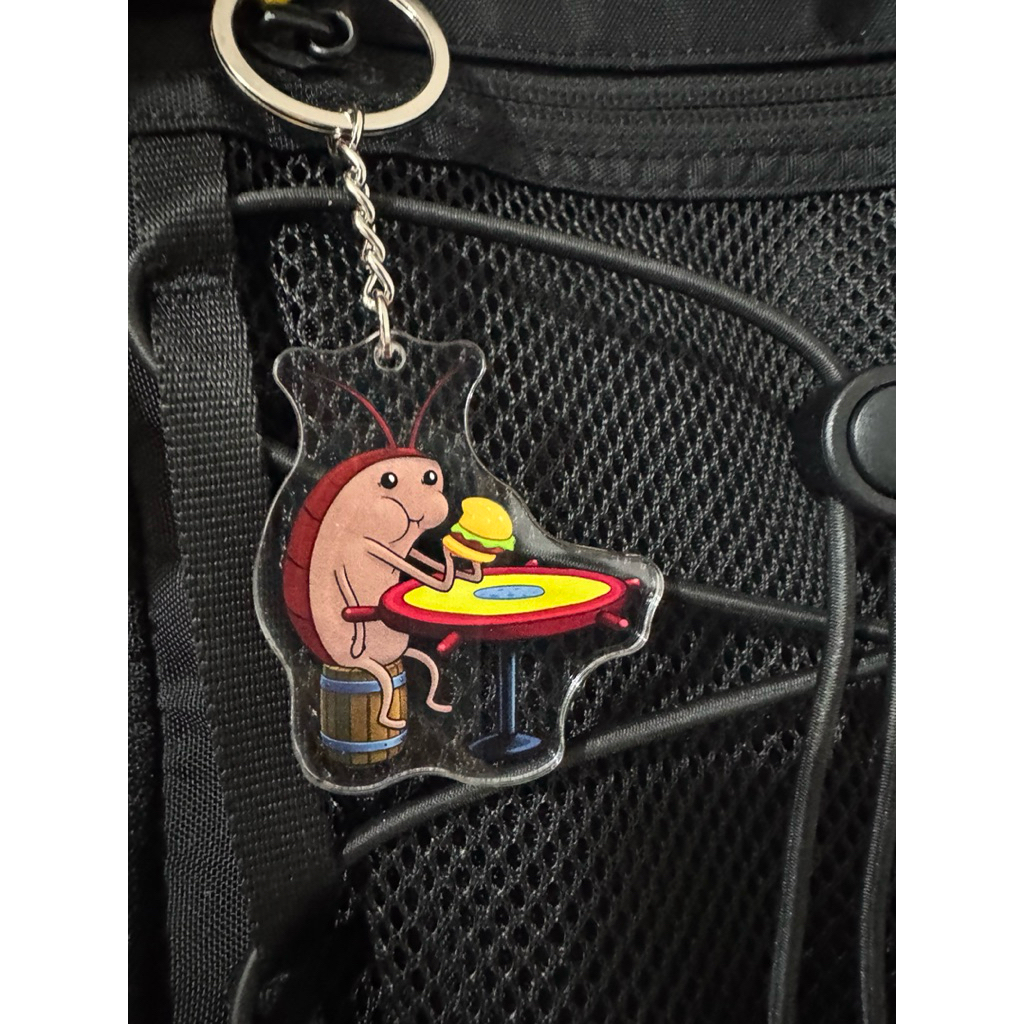 【迷因鑰匙圈】海綿寶寶 系列一 小強吃蟹堡 海蟑螂 超人氣角色 爆款 自製 鑰匙圈 Q版 現貨 平價 熱門 熱銷 百搭