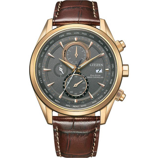 星辰錶CITIZEN GENT'S 光動能電波計時皮革帶腕錶43mm-AT8263-10H