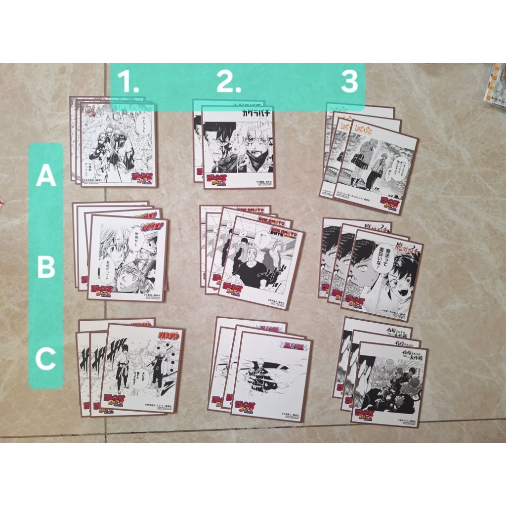 安利美特 色紙 jump 卡片 銀魂 坂本的日常 夜櫻家大作戰 魔男伊奇 家庭教師 神樂鉢 火影忍者 死神