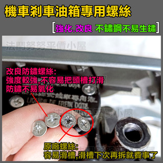 [維修用] 機車剎車油箱專用螺絲 剎車油螺絲 機車螺絲 白鐵螺絲 前後煞車油槽螺絲 KYMCO光陽適用
