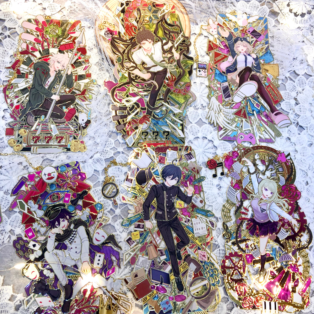 【授權代理】灼櫻｜槍彈辯駁｜彈丸論破｜透光金屬書籤｜日向創｜狛枝凪斗｜七海千秋｜赤松楓｜最原終一｜王馬小吉