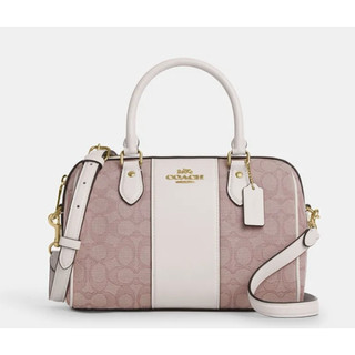 COACH 蔻馳ROWAN 經典Logo條紋圖案SATCHEL手袋