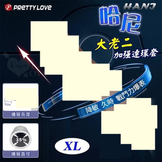 ◆贈清洗粉◆派蒂菈 ‧ HANI 哈尼 模擬膚質大老二加強連環套﹝XL-5CM擴充套件尺寸/爆筋摩擦/緊鎖套環/肉感材質/配