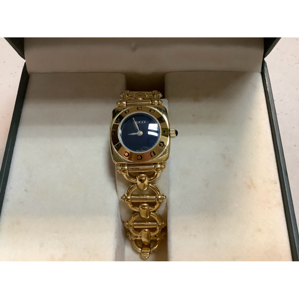 Gucci 鍍黃金錶身 正版絕版 瑞士機芯 藍寶石水晶玻璃 高級感 生活防水 可正常使用 女石英錶 手圍17公分內