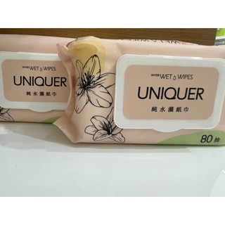宏瑋 UNIQUER掀蓋純水濕紙巾80抽加厚加蓋純水濕紙巾