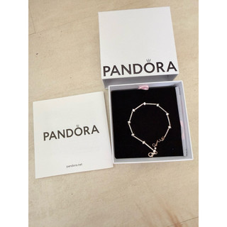 潘朵拉 PANDORA玫瑰金滿鑽手鍊 正版