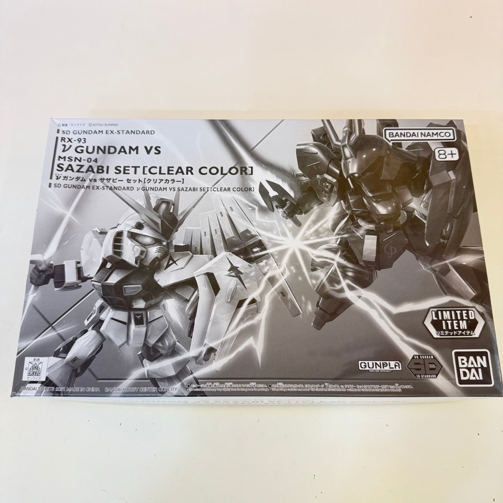日本帶回 現貨 鋼彈基地限定 SD鋼彈 EX ν鋼彈 vs 沙薩比 組合 透明配色 彩透版本 Nu鋼彈